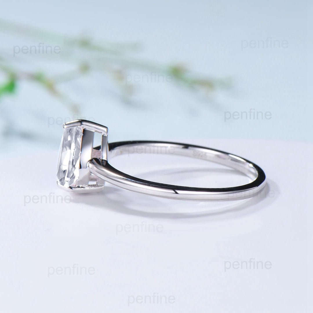 Solitaire Lab Grown Diamond Wedding Set Minimalist IGI CVD Diamond Engagement Ring Simple Diamond Pendant Necklace 18K White Gold Earrings - PENFINE