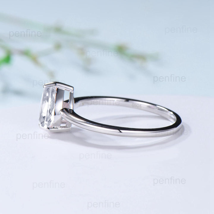 Solitaire Lab Grown Diamond Wedding Set Minimalist IGI CVD Diamond Engagement Ring Simple Diamond Pendant Necklace 18K White Gold Earrings - PENFINE