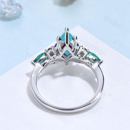 Vintage Lavender Amethyst Engagement Ring Cluster Alexandrite Emerald Wedding Ring Purple Sapphire Anniversary Ring Amethyst Promise Ring - PENFINE