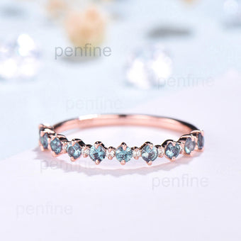Vintage alexandrite wedding band