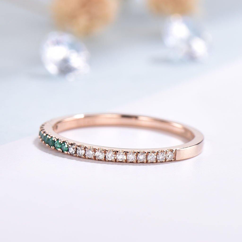 emerald wedding band