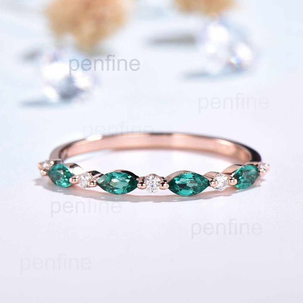 vintage emerald wedding ring