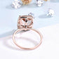 10X12mm Cushion Morganite Diamond Engagement Ring Rose Gold Claw Prong - PENFINE