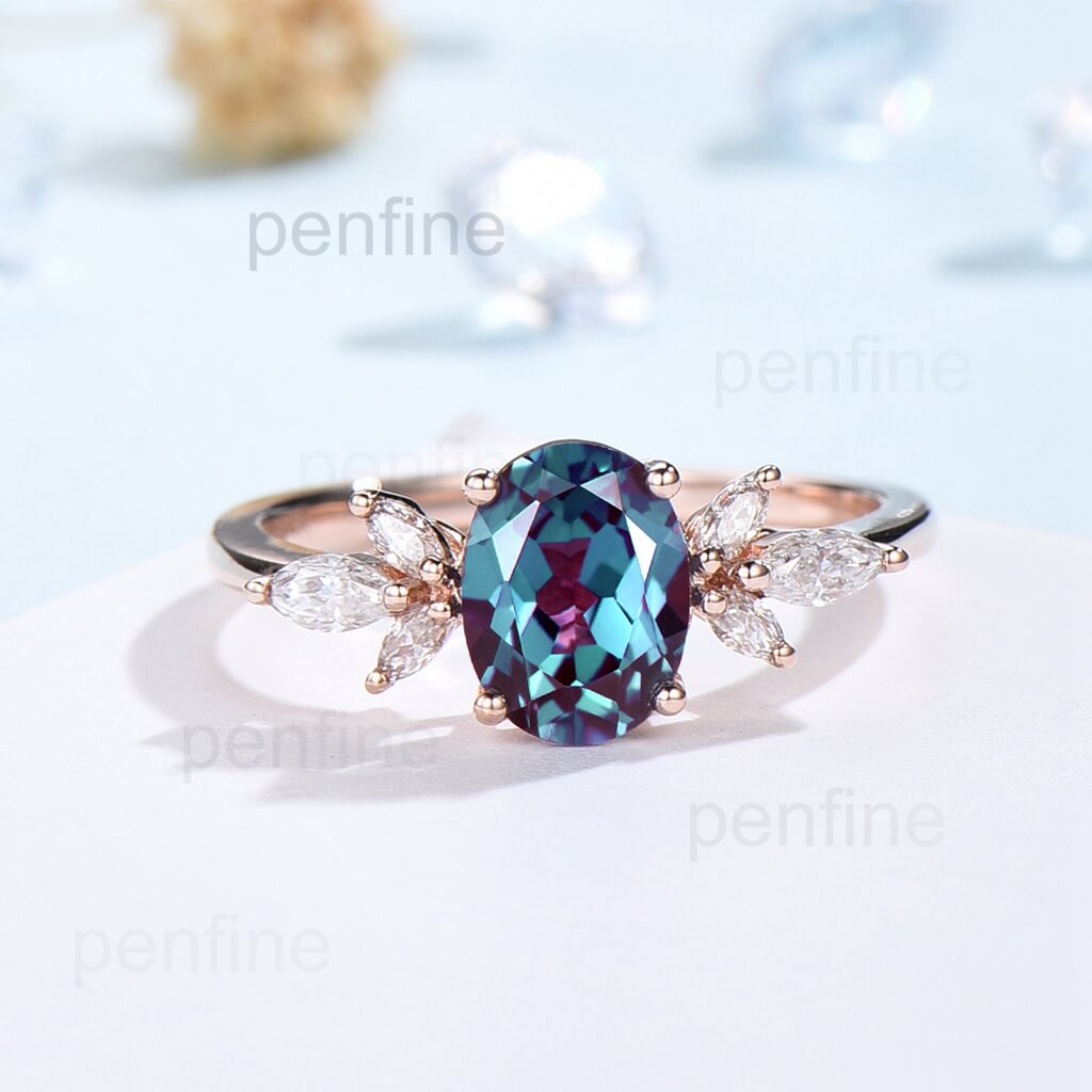 Vintage Alexandrite Engagement Ring