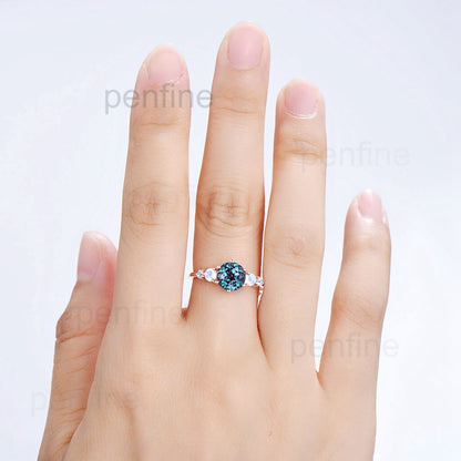 moonstone alexandrite engagement ring 