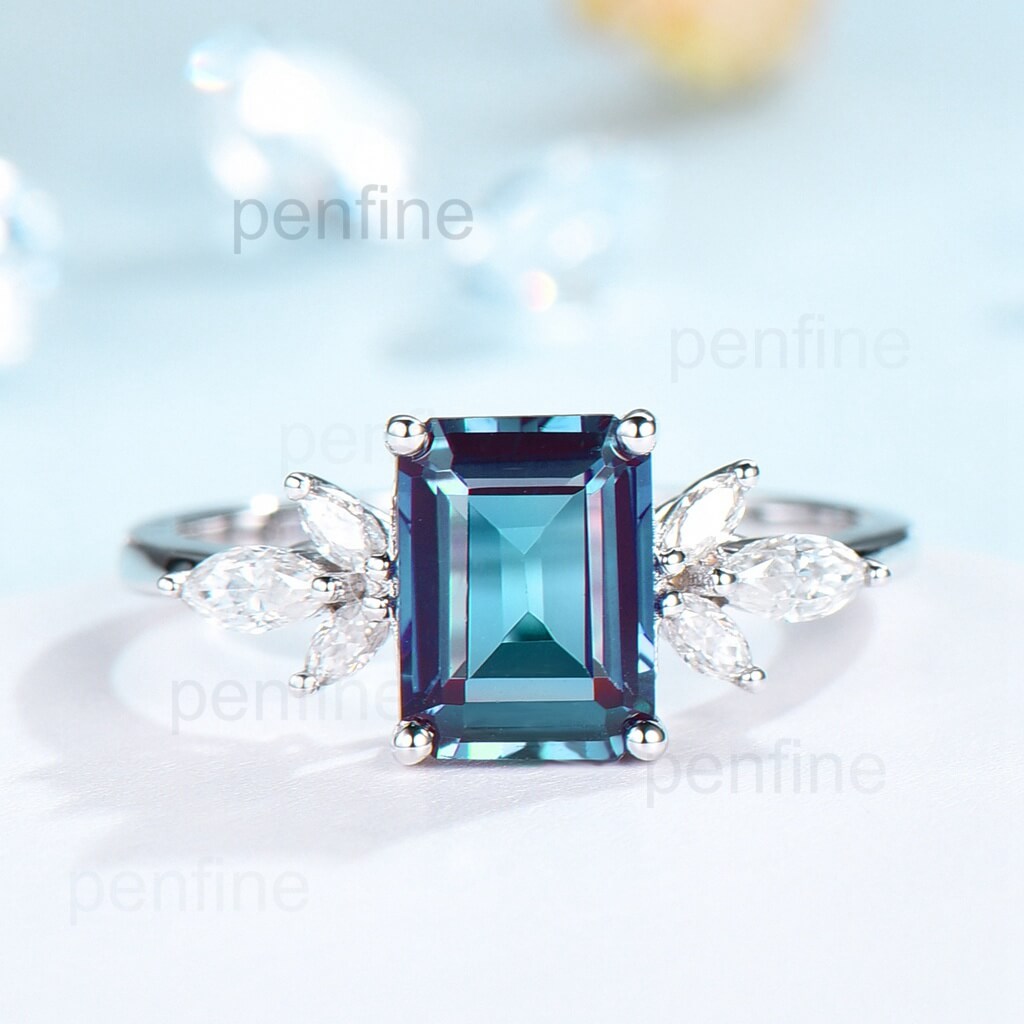 lab created alexandrite rings