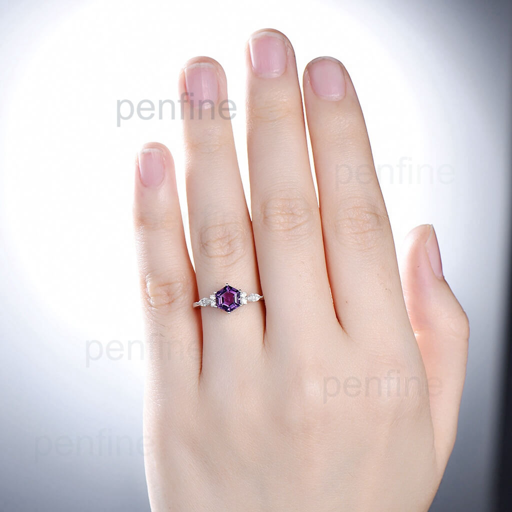 white gold amethyst ring