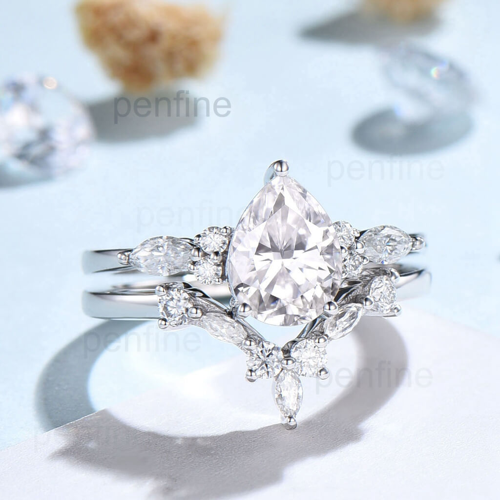 vintage moissanite bridal set