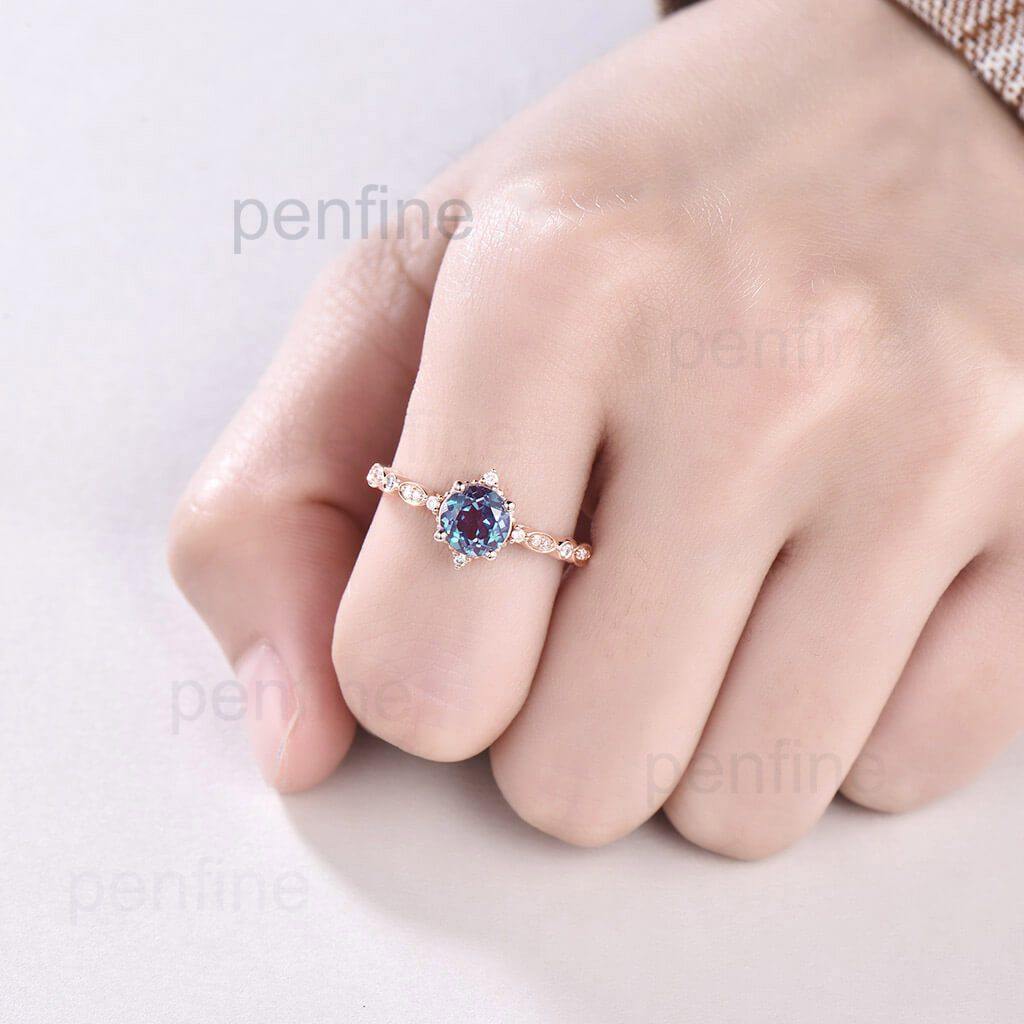 dainty alexandrite ring