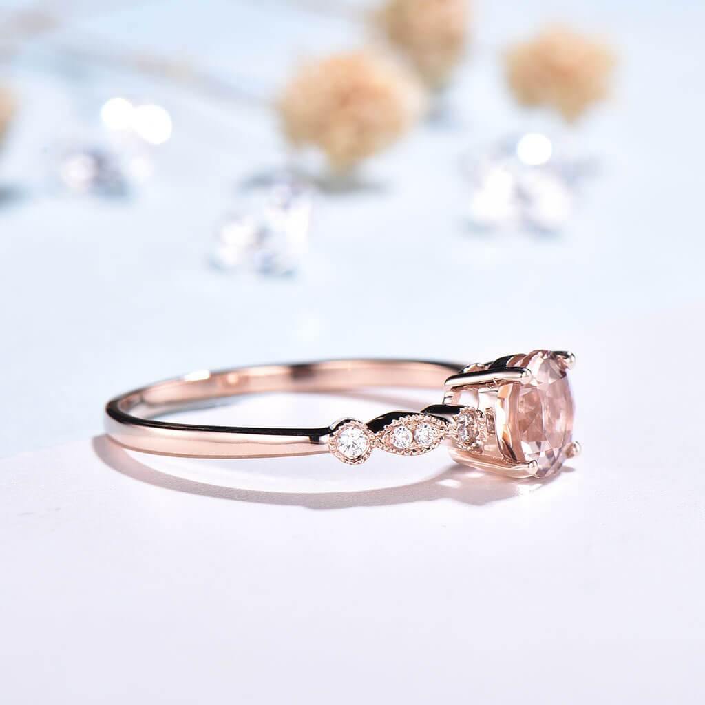 morganite ring round cut