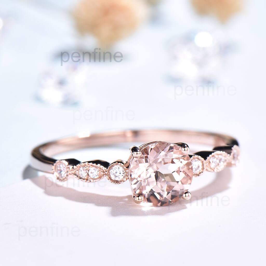 rose gold morganite engagement ring