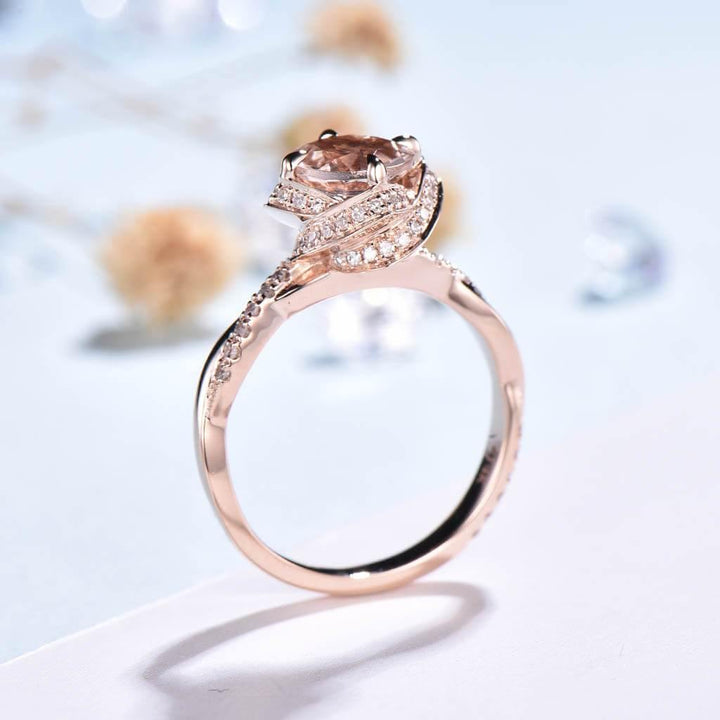 pink morganite engagement ring back