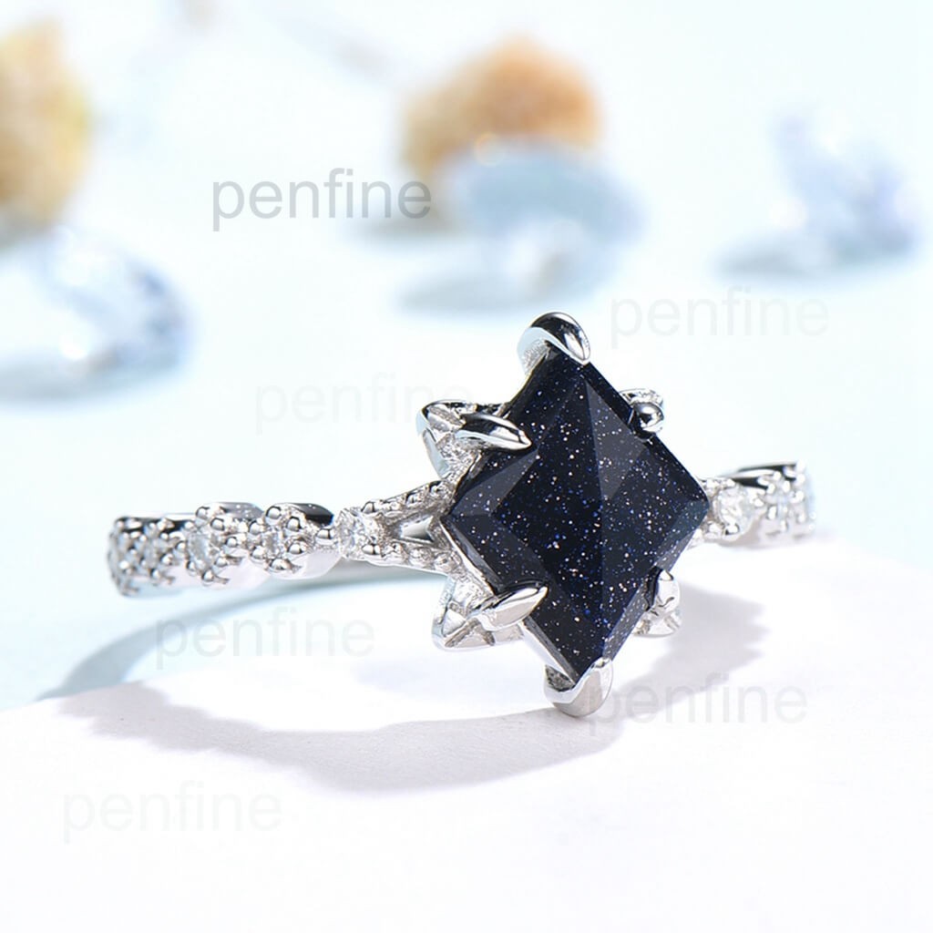 0.90ct Square Black Diamond Ring (SOURCE) - SOURCE objects
