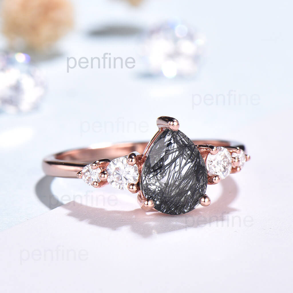 Black Rutilated Quartz ring