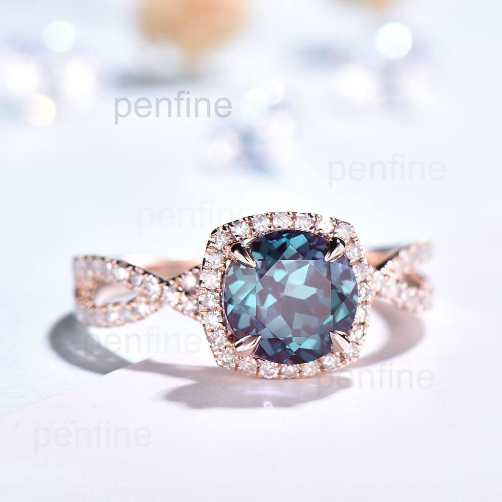 alexandrite diamond ring