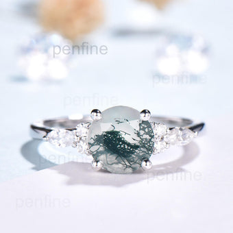 moss agate ring