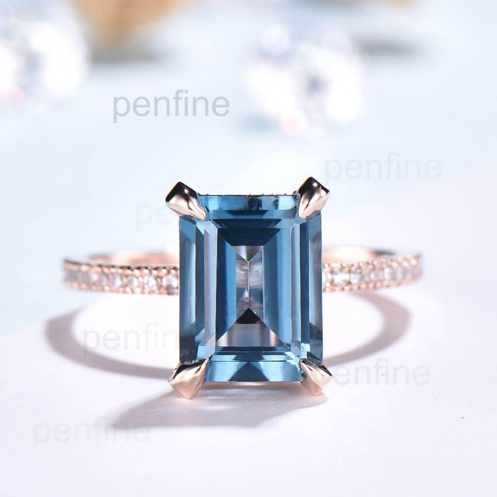 Lomdon Blue Topaz Engagement Ring