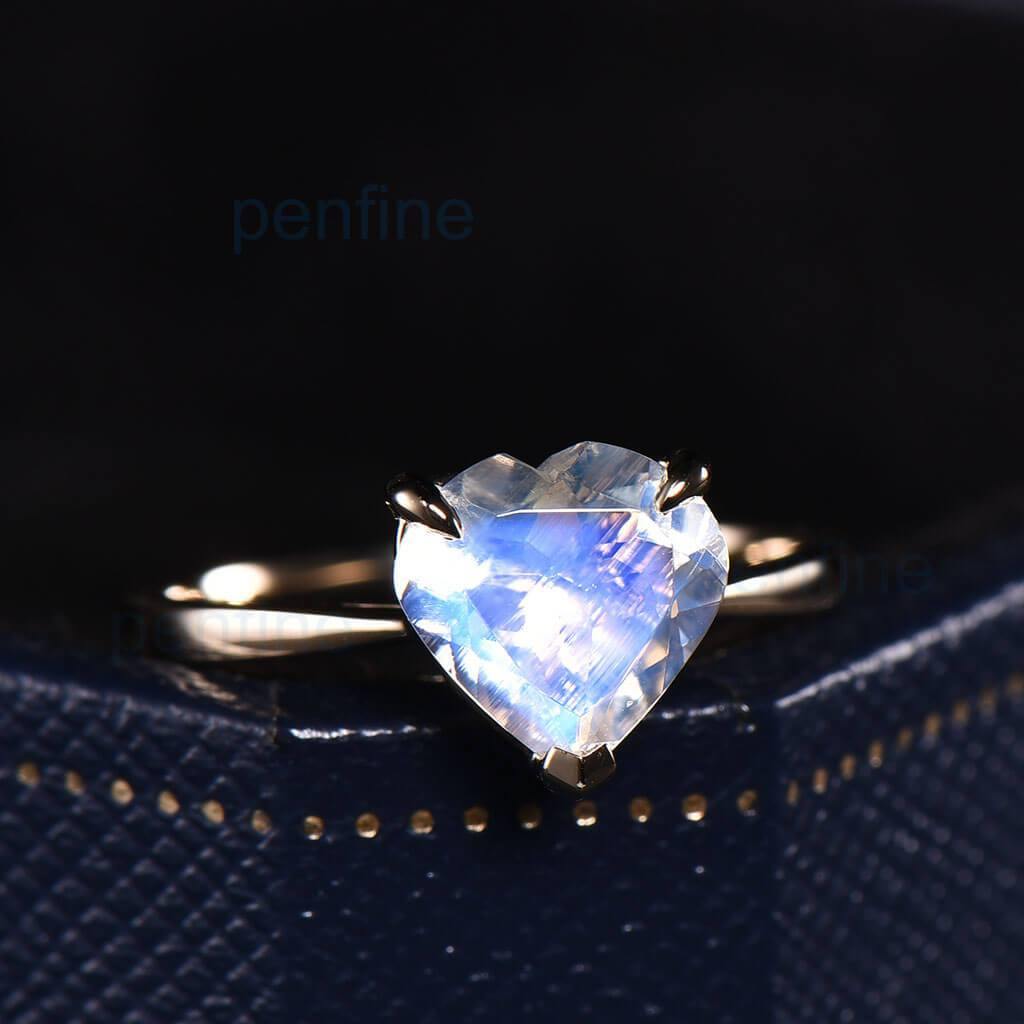 Heart sale moonstone ring