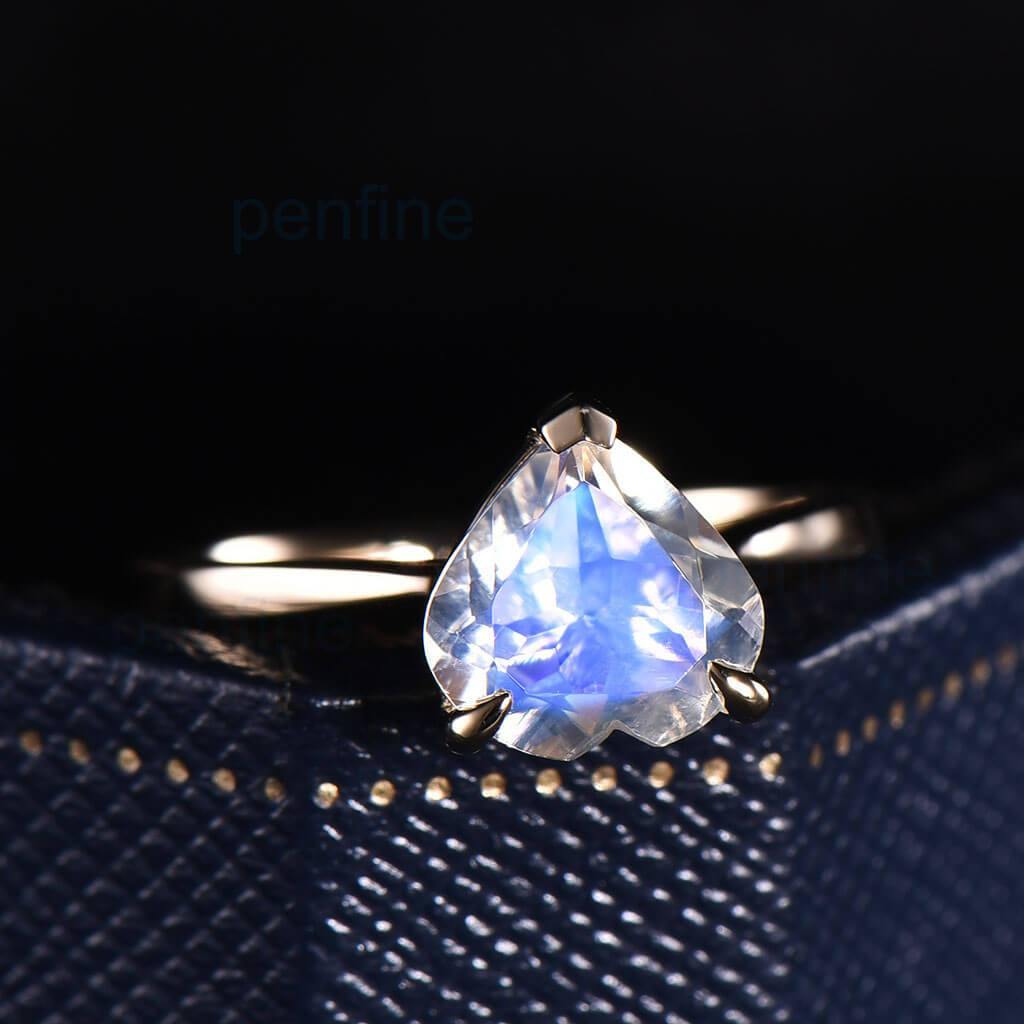 Princess Tanzanite rainbow moonstone sterling silver outlet ring