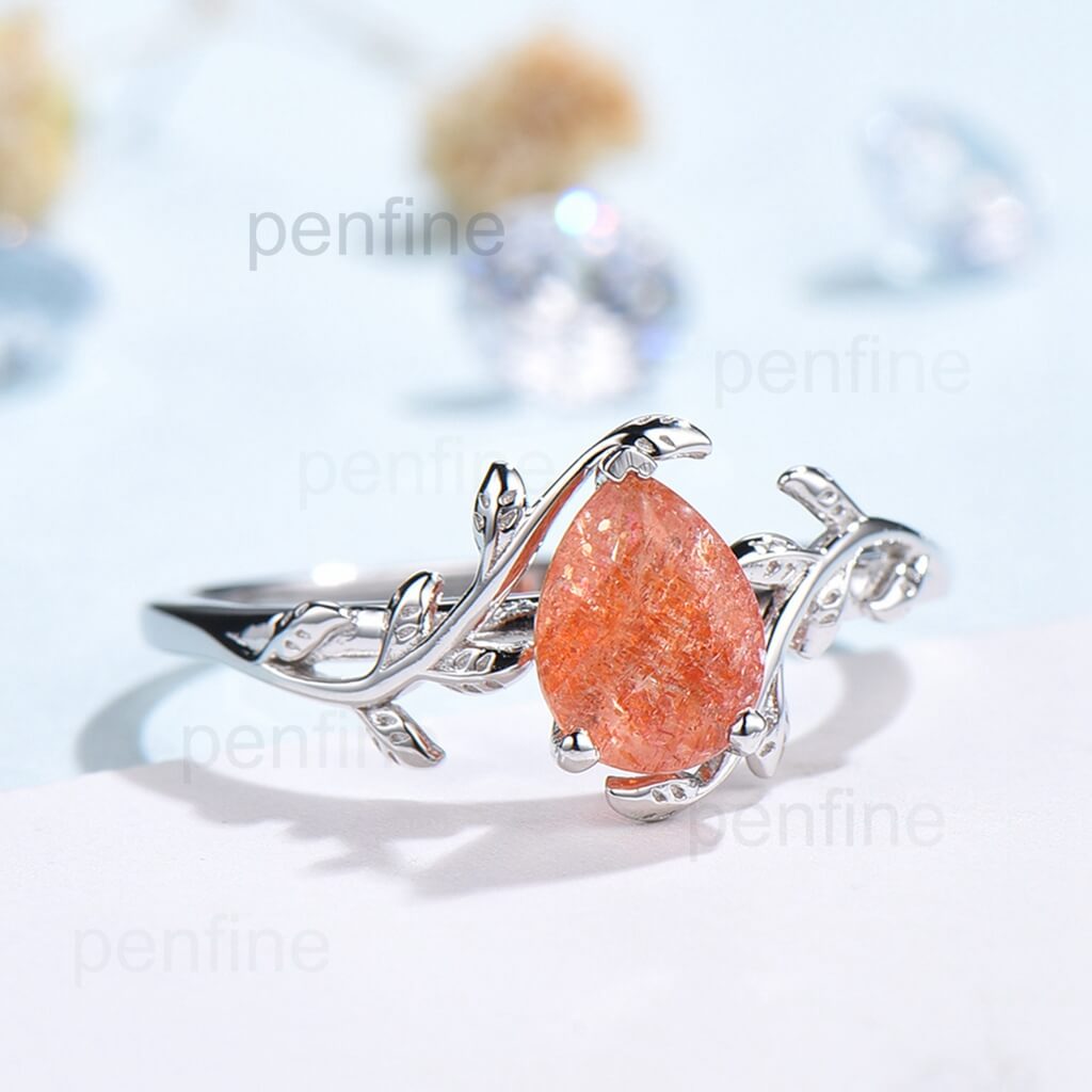 Sunstone on sale engagement ring