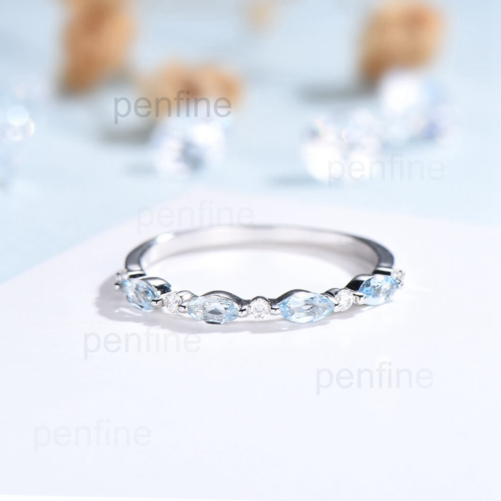 aquamarine wedding band