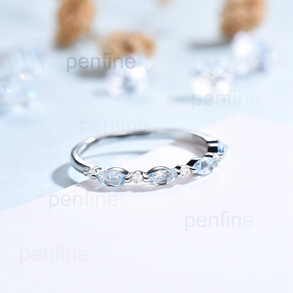 aquamarine wedding ring