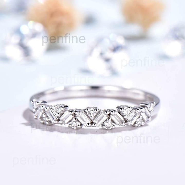 baguette diamond wedding band