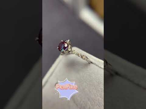 Vintage Dainty Alexandrite Engagement Ring Art Deco