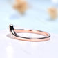 Curved V Wedding Band For Women /Simple Matching Ring / 14K rose gold solitaire stacking ring / Plain ring Anniversary Gift - PENFINE