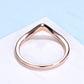 Curved V Wedding Band For Women /Simple Matching Ring / 14K rose gold solitaire stacking ring / Plain ring Anniversary Gift - PENFINE