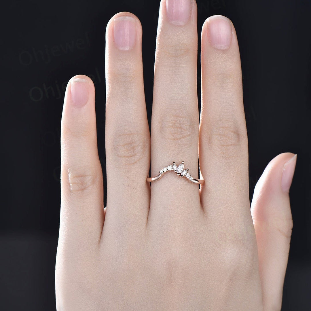 Vintage Alexandrite Engagement Ring Unique Cluster Moissanite Gold Art Deco Wedding Ring For Women Anniversary Ring  bridal ring set jewelry - PENFINE