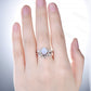 Vintage oval opal engagement ring set white gold art deco fire white opal ring marquise moissanite ring bridal wedding ring set for women - PENFINE