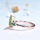 Vintage kite cut  peridot engagement ring 14k rose gold marquise cut emerald wedding ring for women unique green bridal wedding ring for her - PENFINE