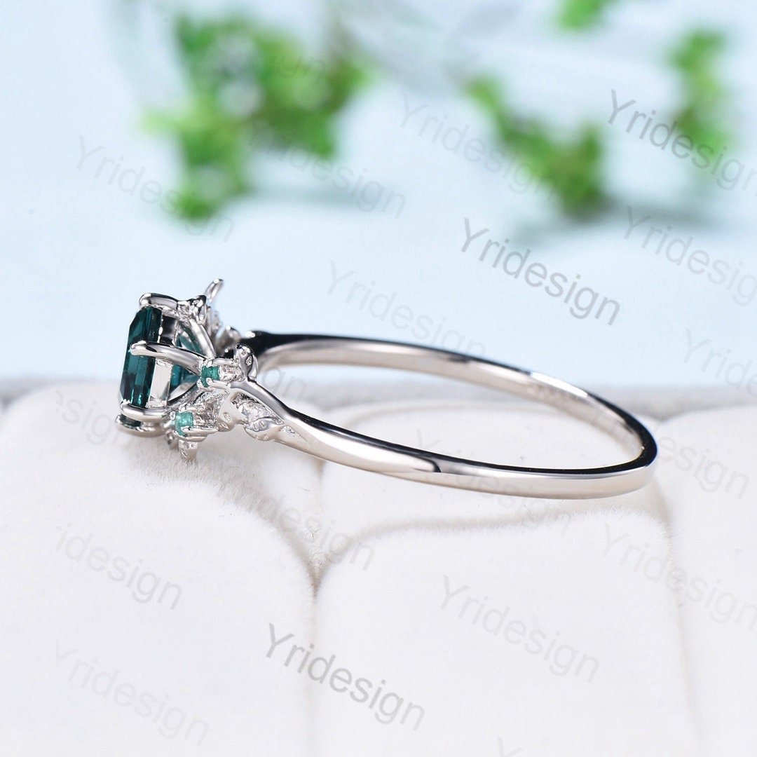 Hexagon deals emerald ring