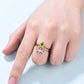Vintage Pear shaped peridot engagement ring set Art Deco Rose gold Moissanite Stacking Ring Unique anniversary bridal ring for women - PENFINE