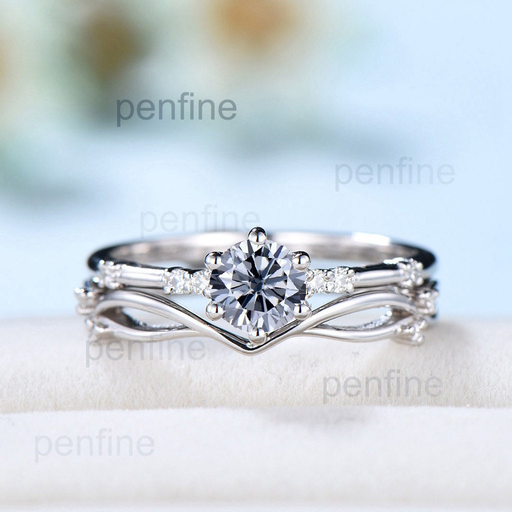 Oval Cut Vintage Cluster Leaf Enhancer Bridal Set Ring in Sterling Silver –  shine of diamond