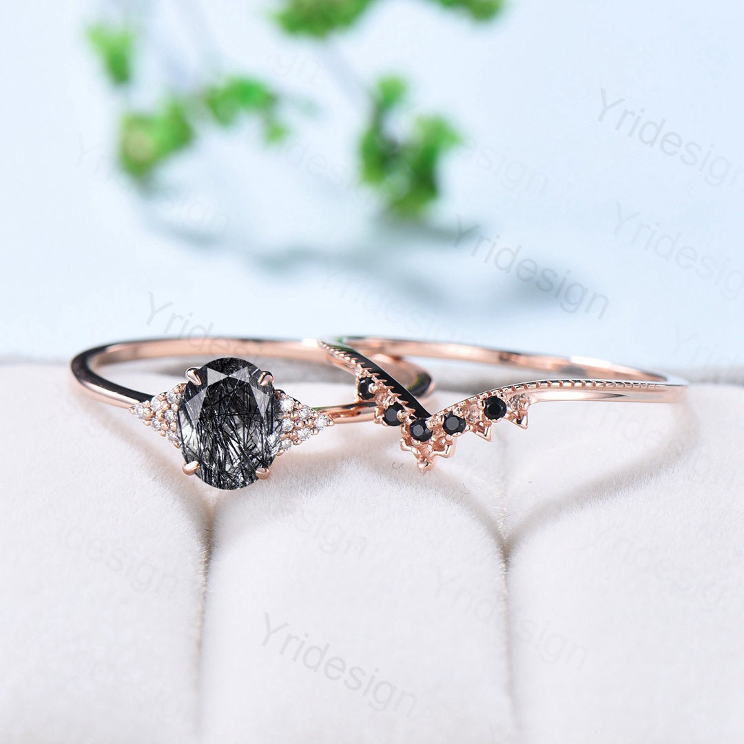 Three Stone Herkimer Diamond Quartz Crystal Engagement Ring – Gaia's Candy