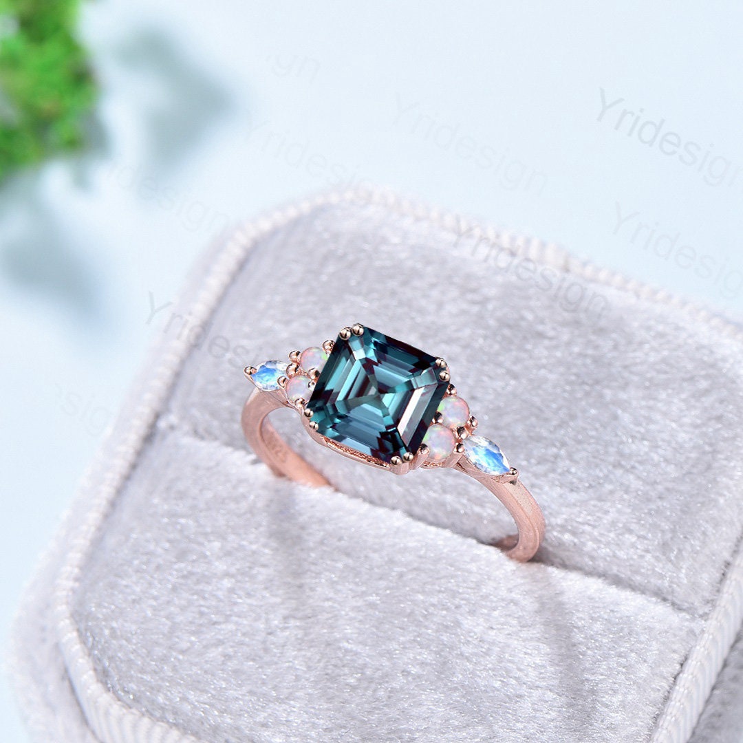Vintage Asscher Cut Engagement Ring 3.0 Carat Asscher Cut Diamond Promise  Ring Bezel Ring Delicate Ring 3 Stone Antique Proposal Ring - Etsy