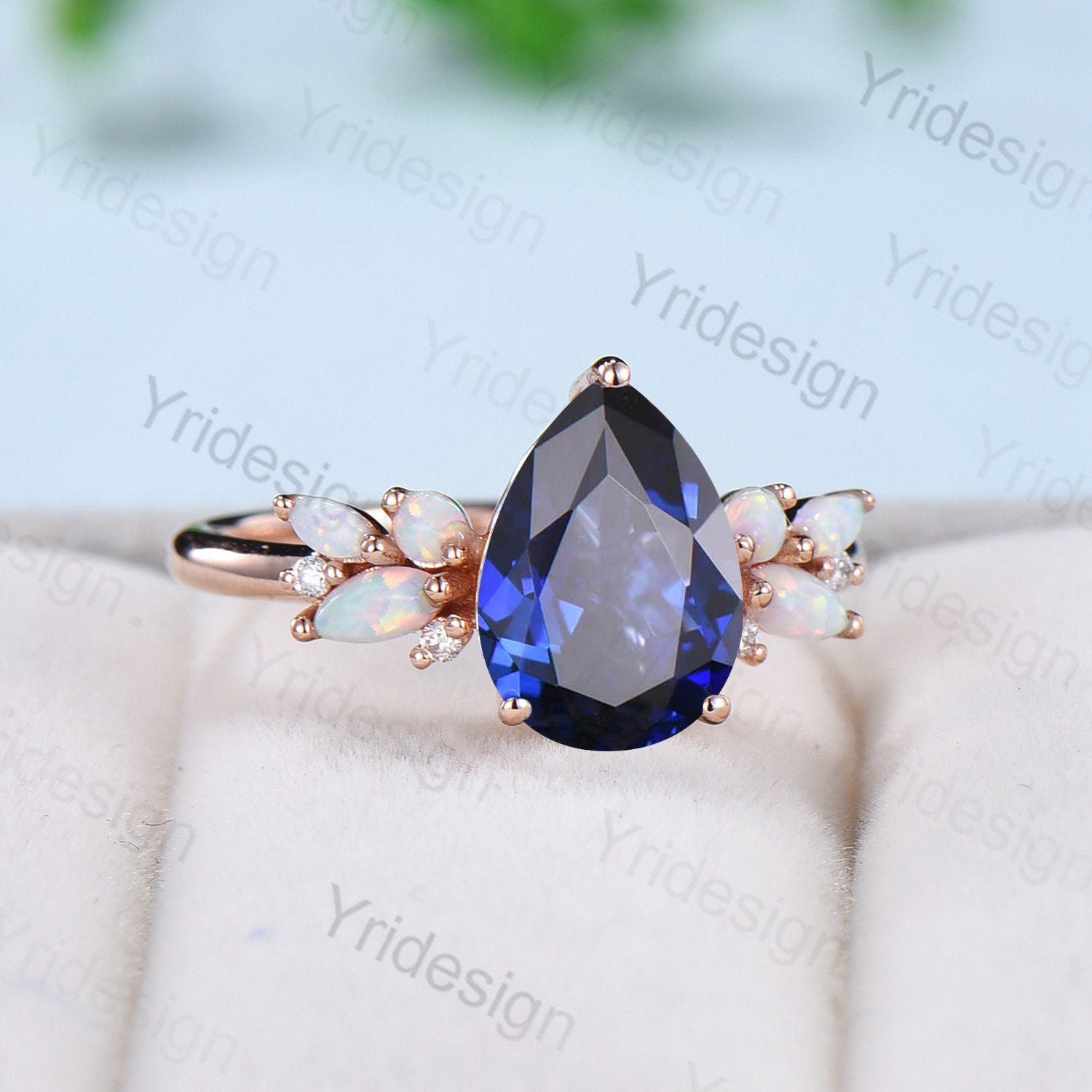 Blue sapphire sale rose gold