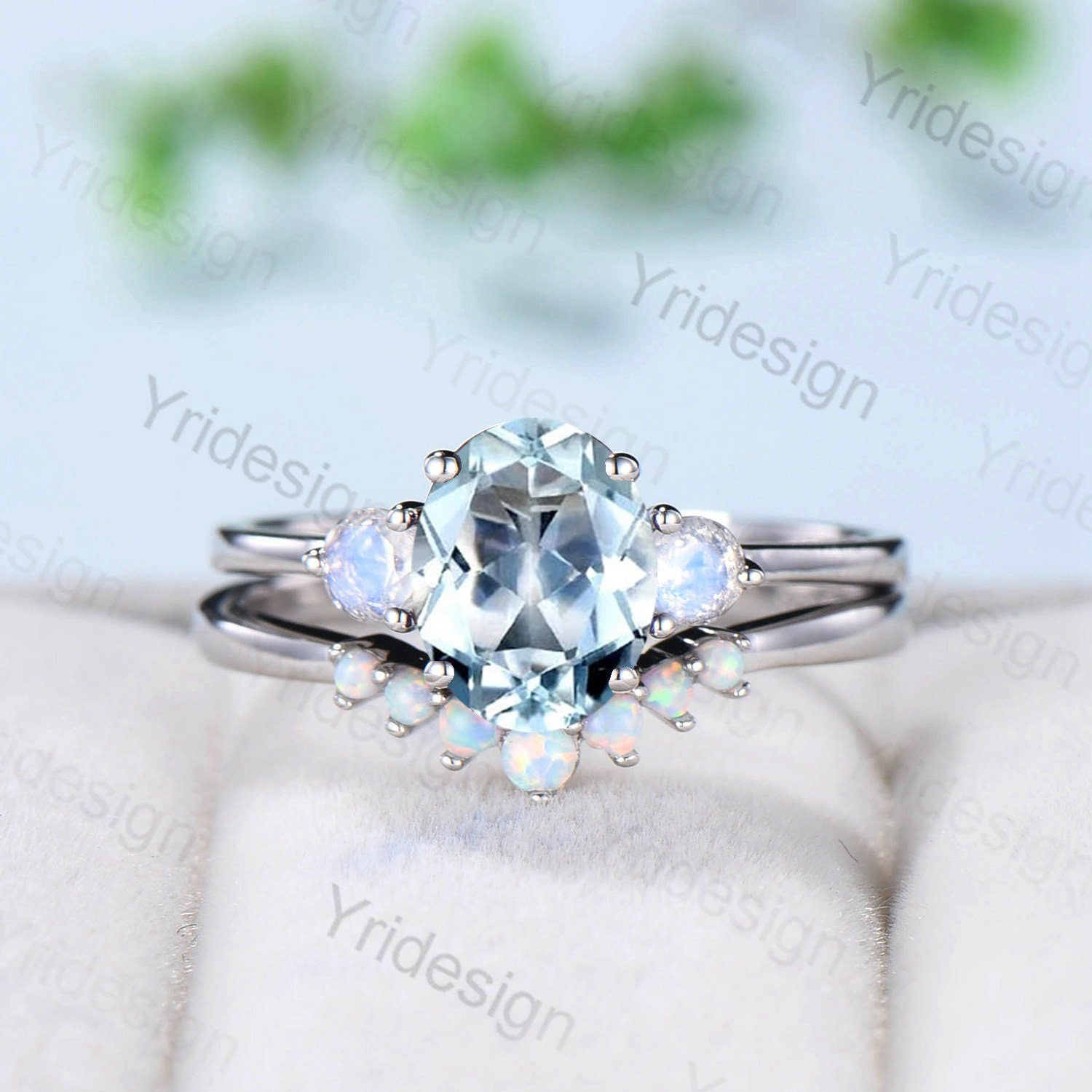 Aquamarine And Diamond Engagement Rings 2024 | favors.com