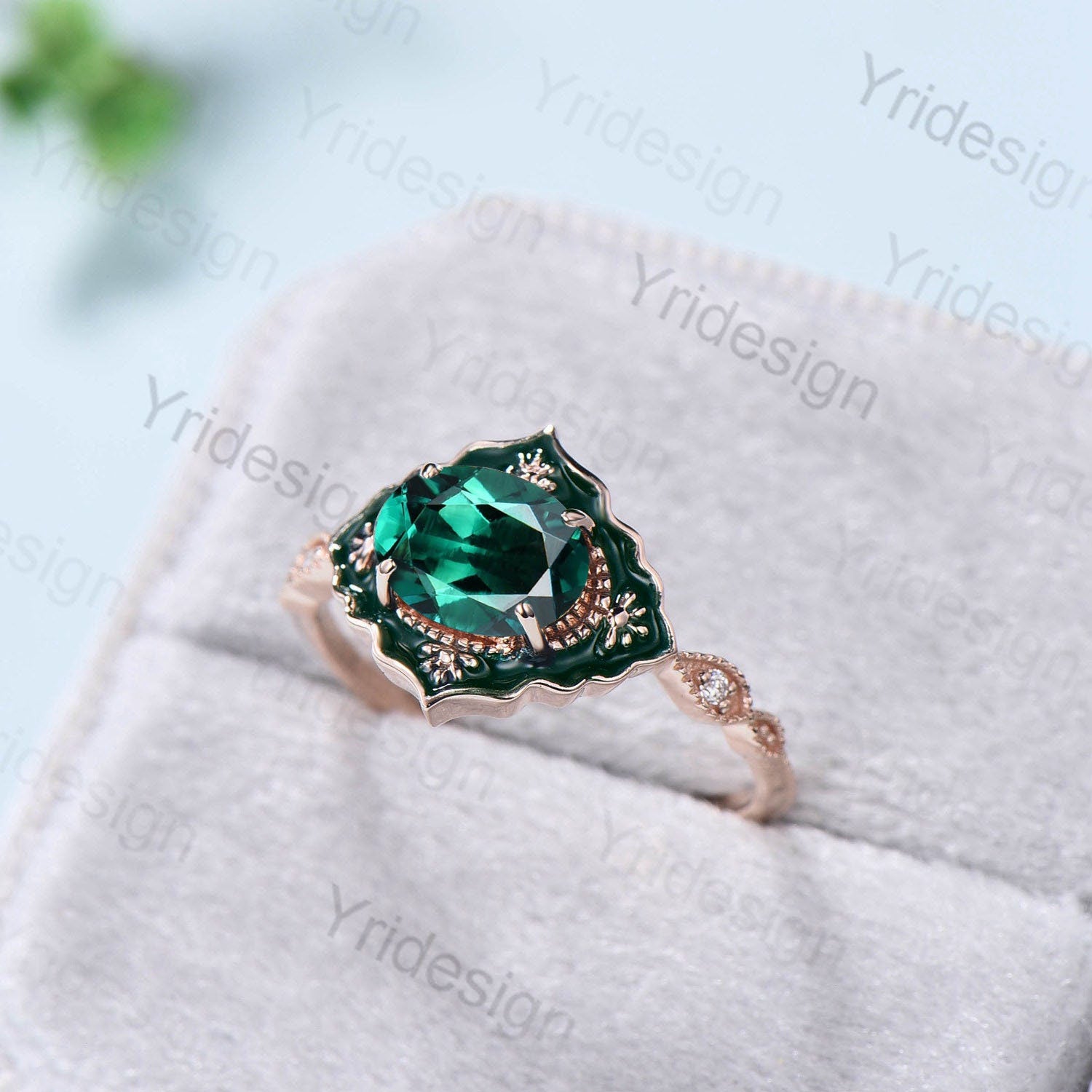 Georgian 15ct Gold, Foiled Green Aquamarine & Rose Diamond Ring (257L) |  The Antique Jewellery Company