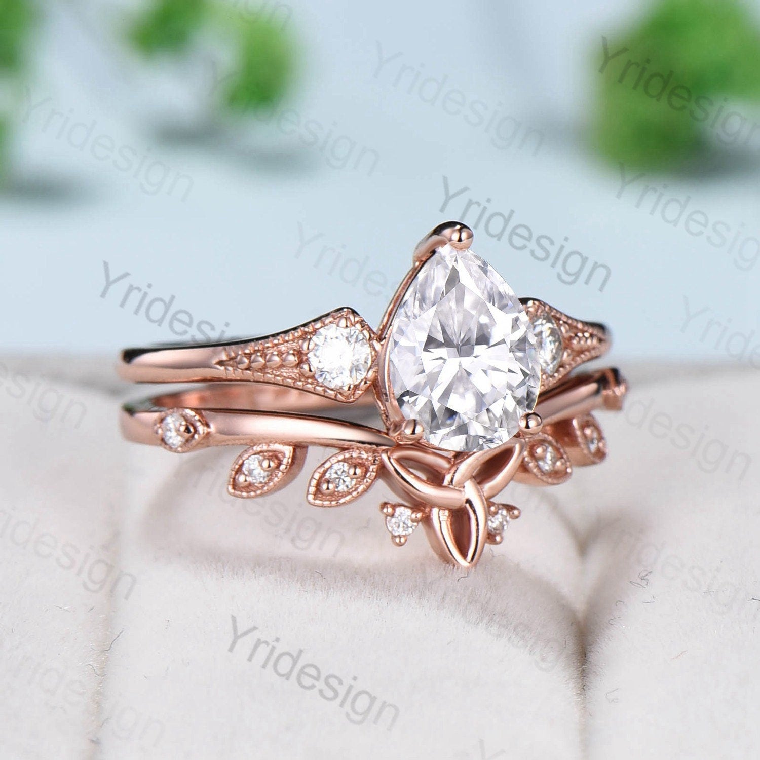 Vintage teardrop sale engagement rings