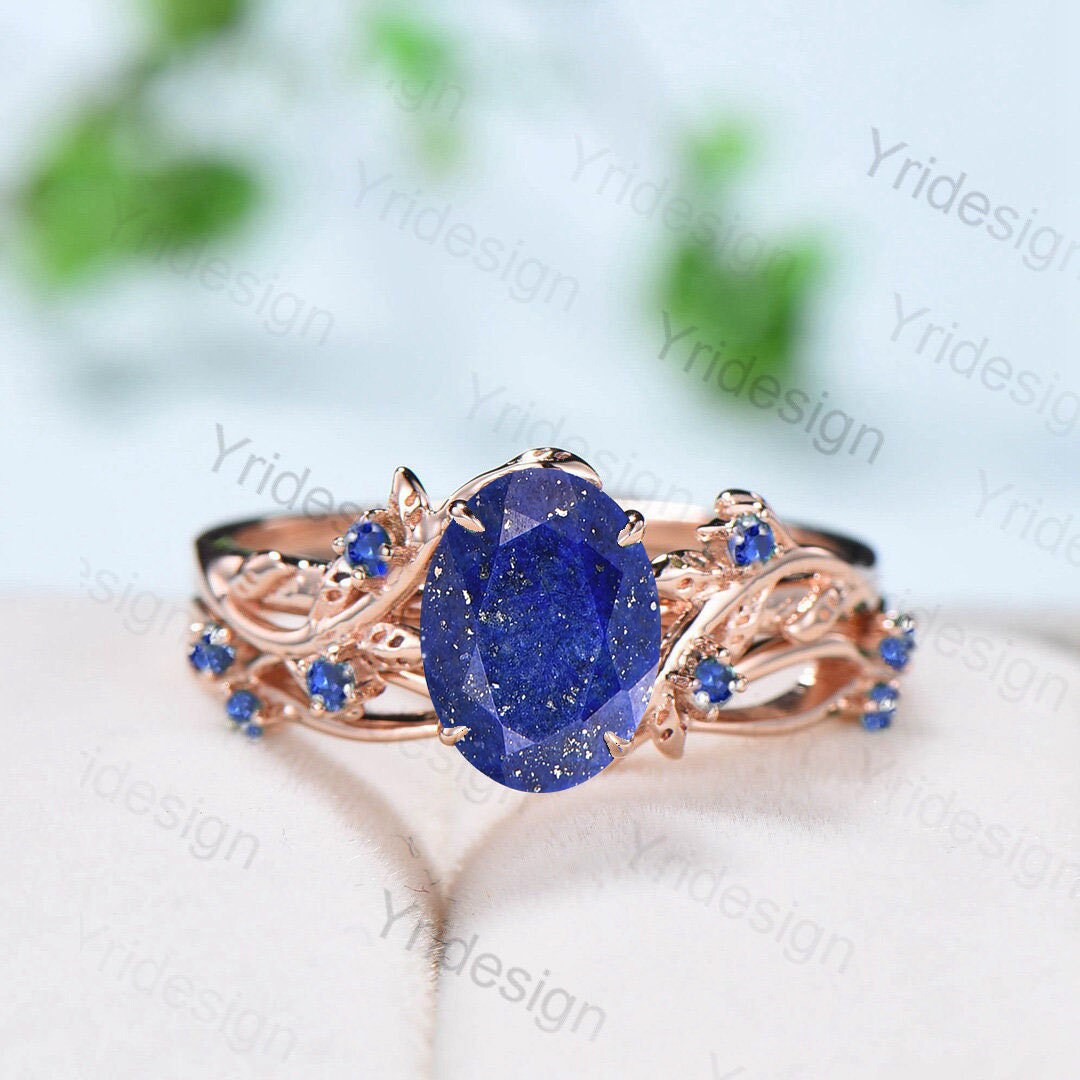 Lapis lazuli clearance wedding ring