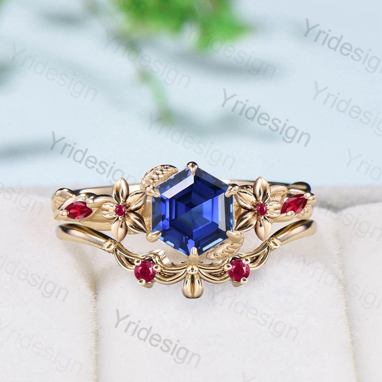 Stunning orders Autumn leaf Sapphire set