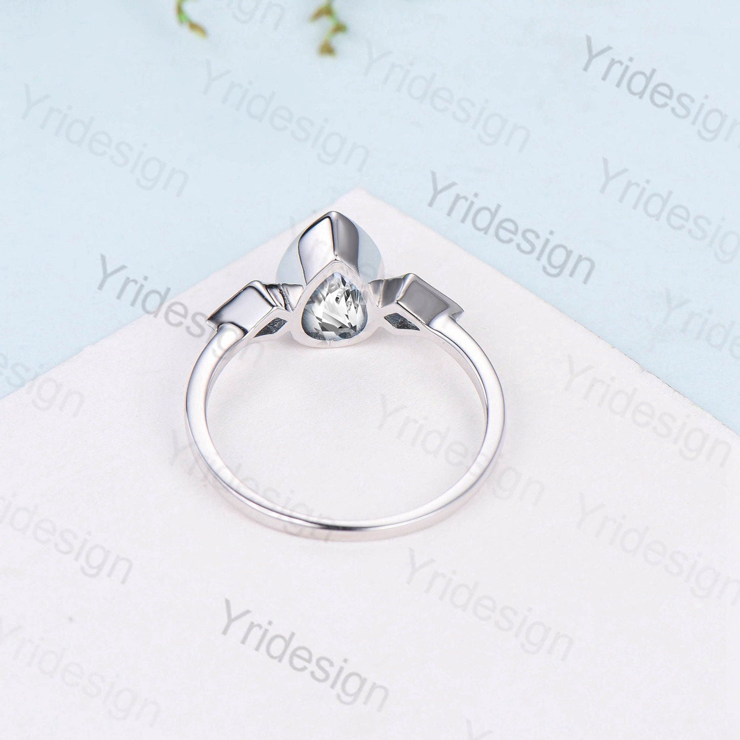Dainty Diamond Engagement Ring Pear Shaped Lab Grown Diamond IGI Certificate Wedding Ring for Women Minimalist Kite Alexandrite Diamond Ring - PENFINE