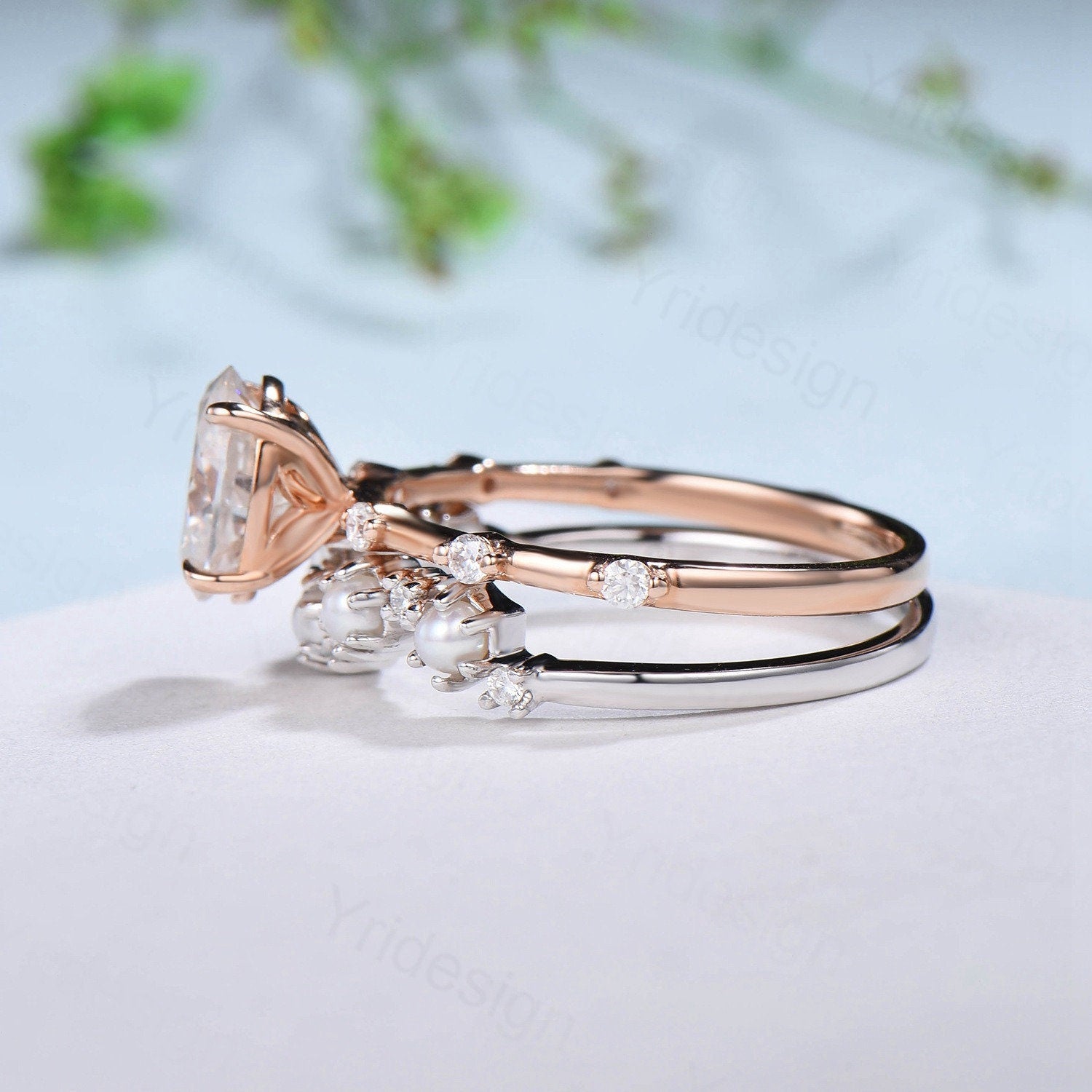 Unique 3 Stone Minimalist 0.55 Carat Round Cut Morganite Engagement Ring,  Trilogy Ring, Wedding Ring in 10k Solid Rose Gold, Gift For Her, Gift For  Woman, Promise Ring - Walmart.com