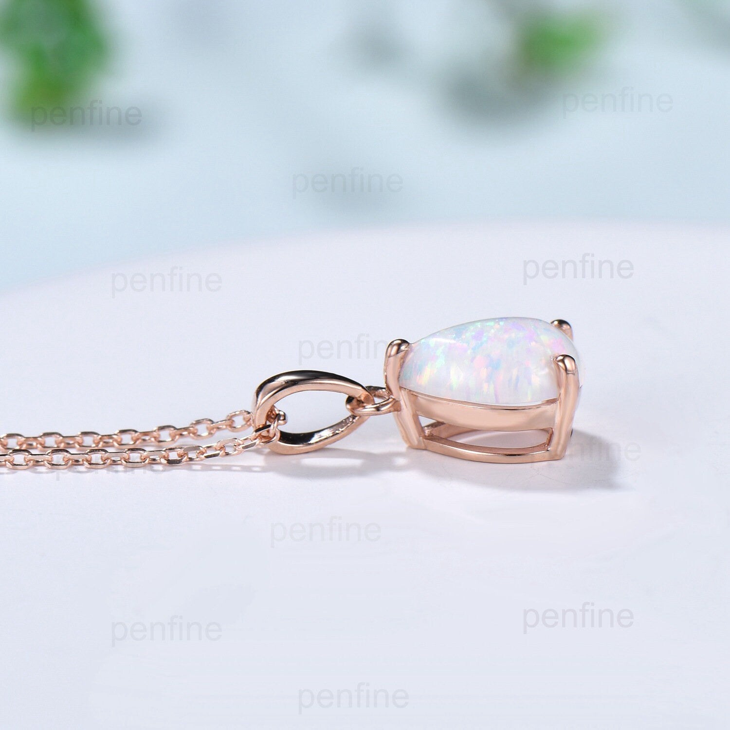 10k cheapest Opal Solitaire pendant