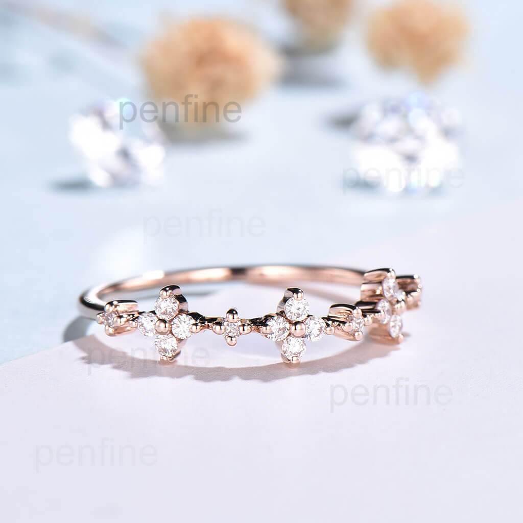flower diamond wedding ring